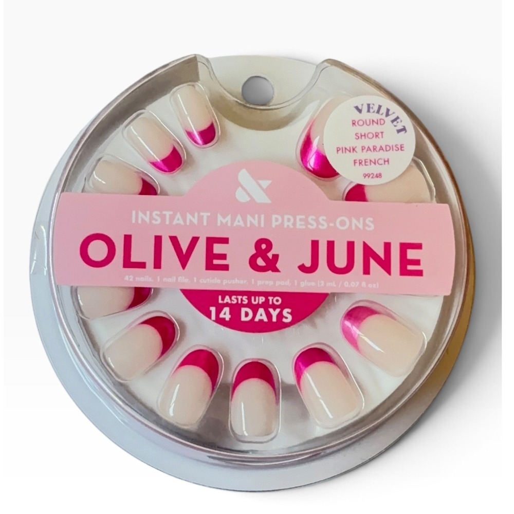 Olive & June Instant Mani Press-On Nails Pink Paradise French Round Short 99248